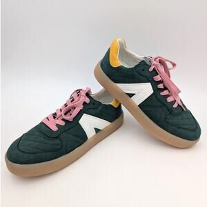MIA Green and Yellow Sneakers with Pink Laces